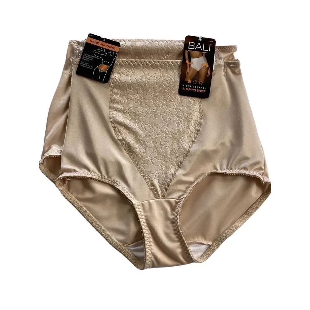 Bali Women’s MEDIUM Shapewear Double Support Light Control Brief with Lace Fajas